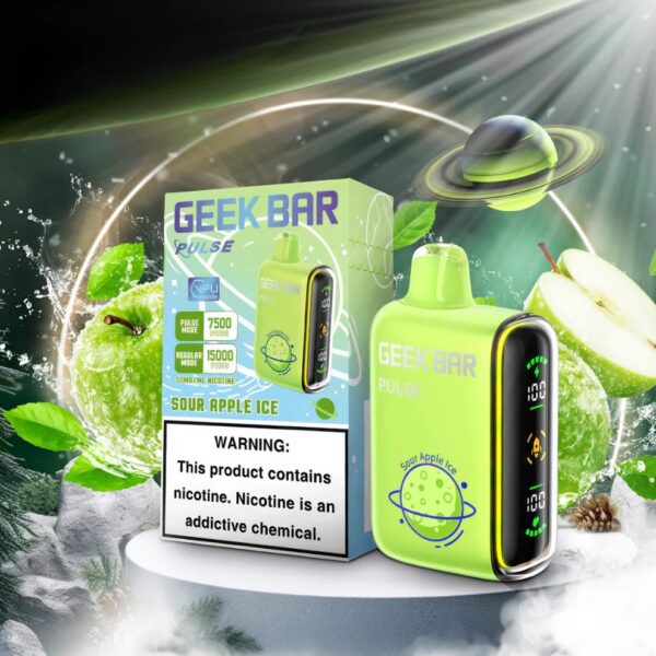 Geek Bar Pulse 5_ 15000 Puffs SOUR APPLE ICE