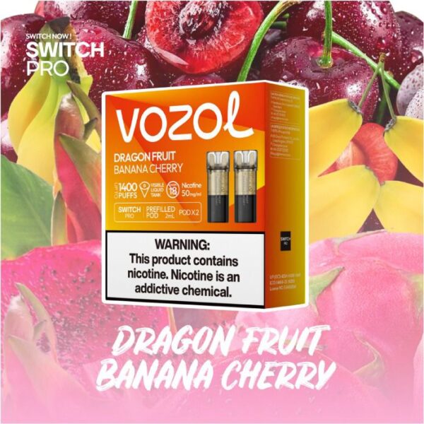 VOZOL POD 1400 DRAGON FRUIT BANANA CHERRY