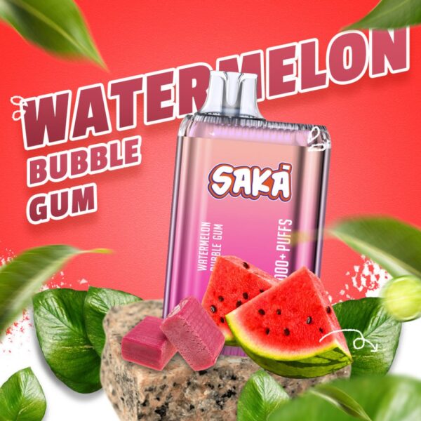 saka 6000 puff 5 _nicotine watermelon bubble gum