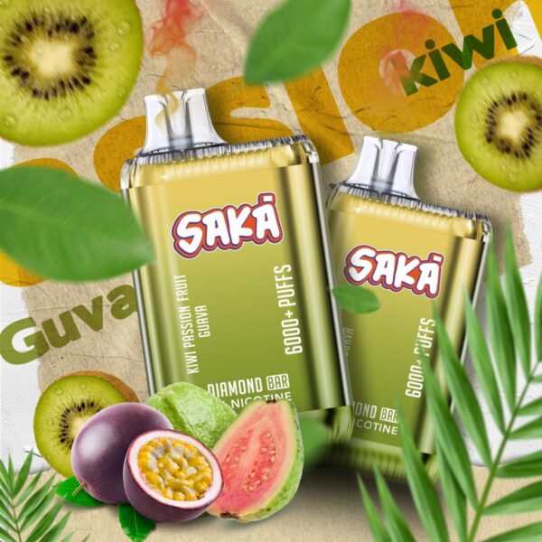 saka 6000 puff _5 nicotine kiwi passion fruit guva
